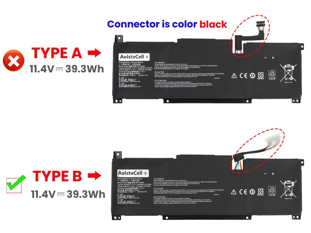 Akku MSI BTY-M494(3ICP5/71/74) 39.3Wh