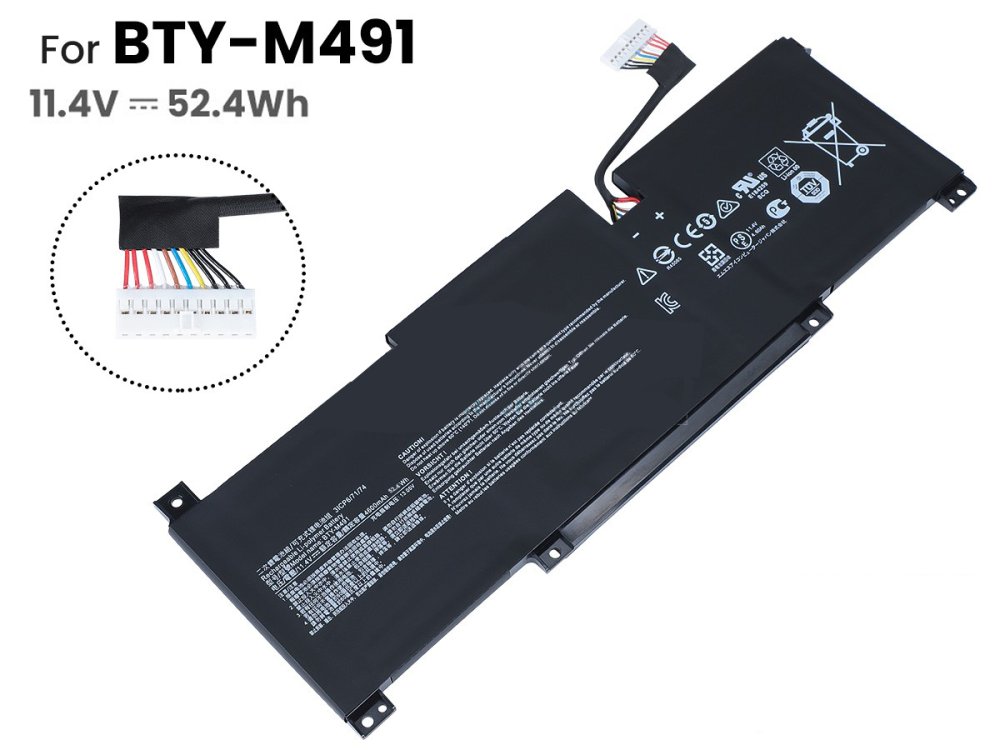 Akku MSI BTY-M491 4600mAh 52.4Wh