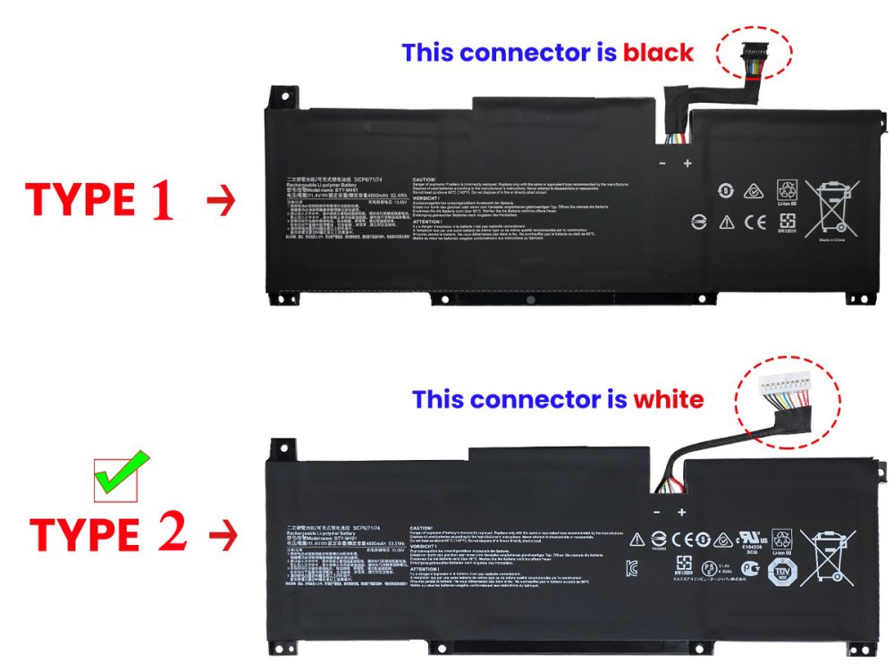 Akku MSI BTY-M491 4600mAh 52.4Wh