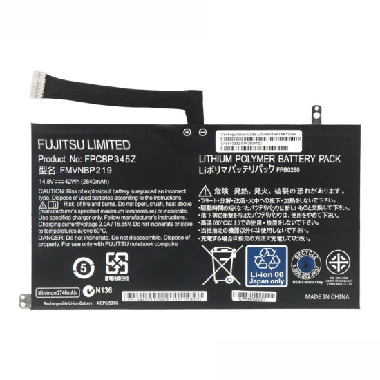 Original Akku Fujitsu FMVNBP219 2840mAh 42Wh - zum Schließen ins Bild klicken