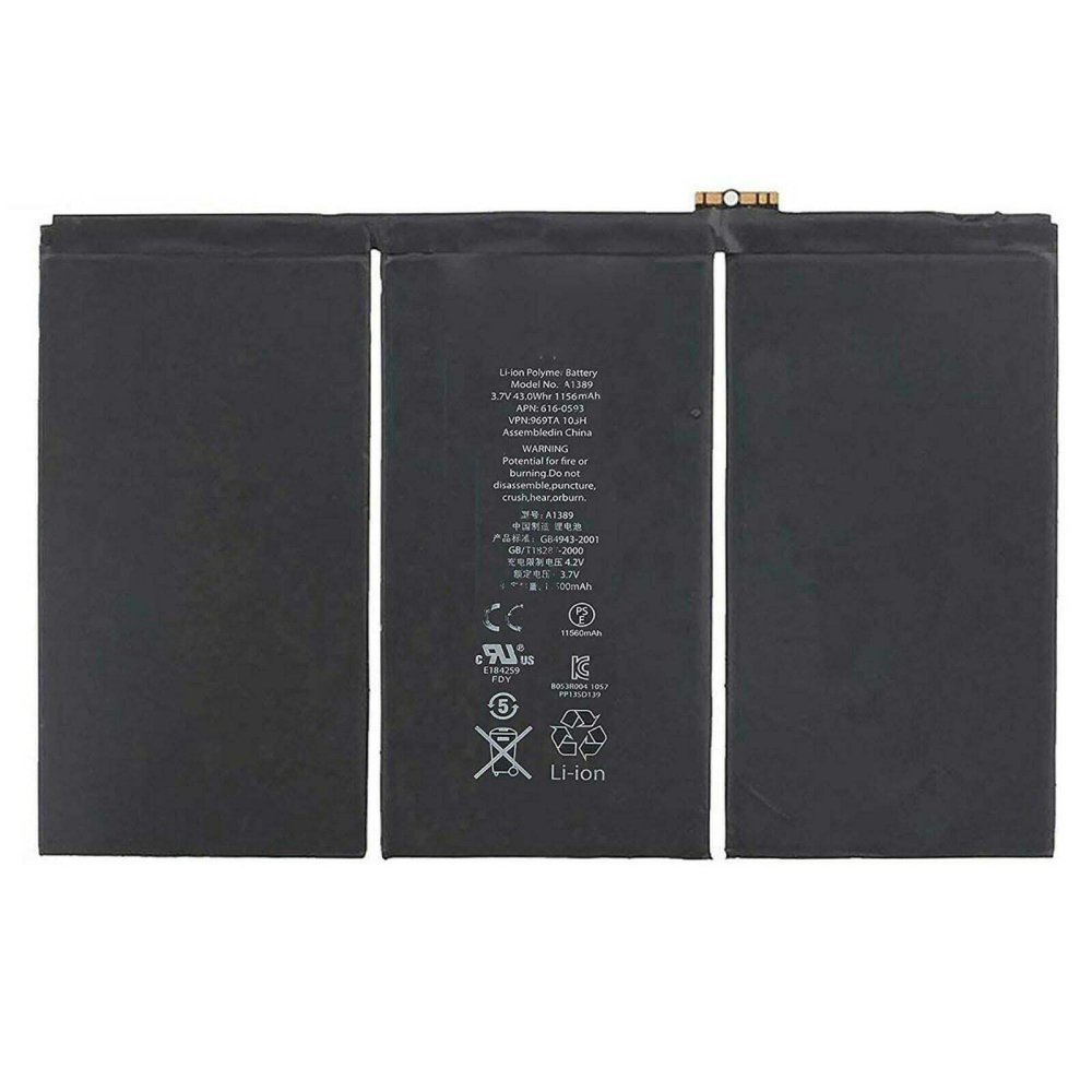 1156mAh 43Wh Apple iPad 3 4 2012 iPad 3 A1403 Akku