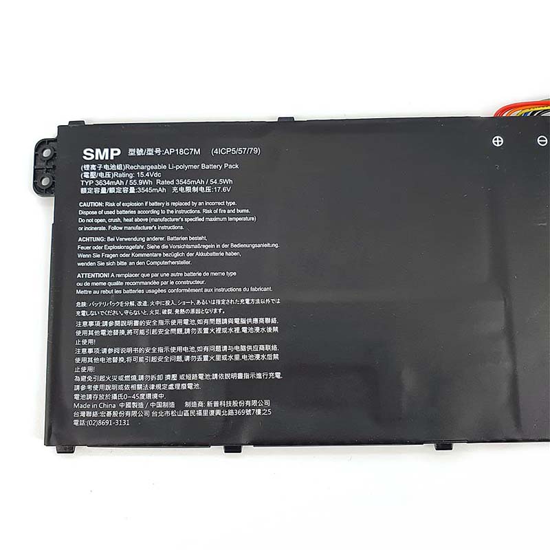 3634mAh 55.9Wh 4-Zellen Acer SF514-54T-5428 Akku