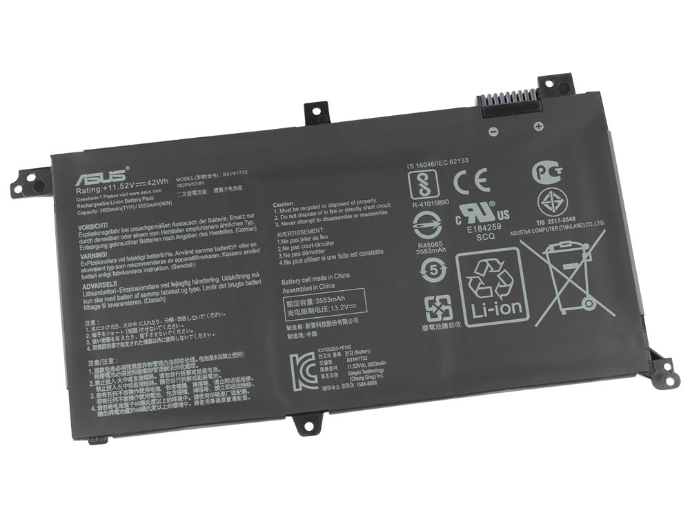 Original Asus B31N1732 Akku 42Wh 3653mAh