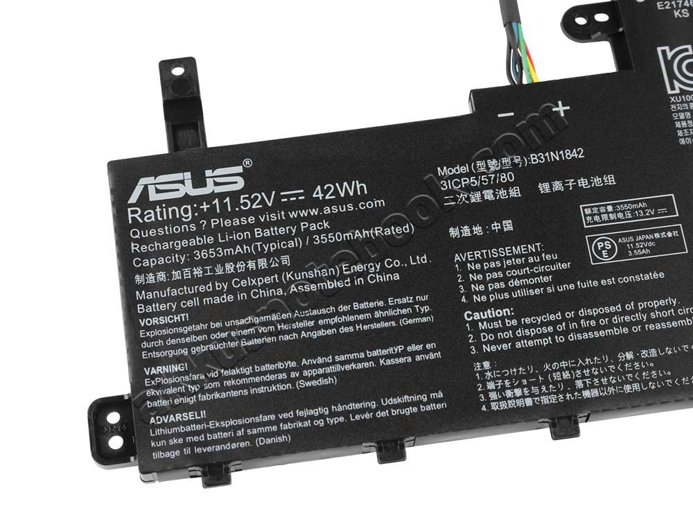 3645mAh 42Wh 3-Zellen Asus S531FL-EJ132T Akku