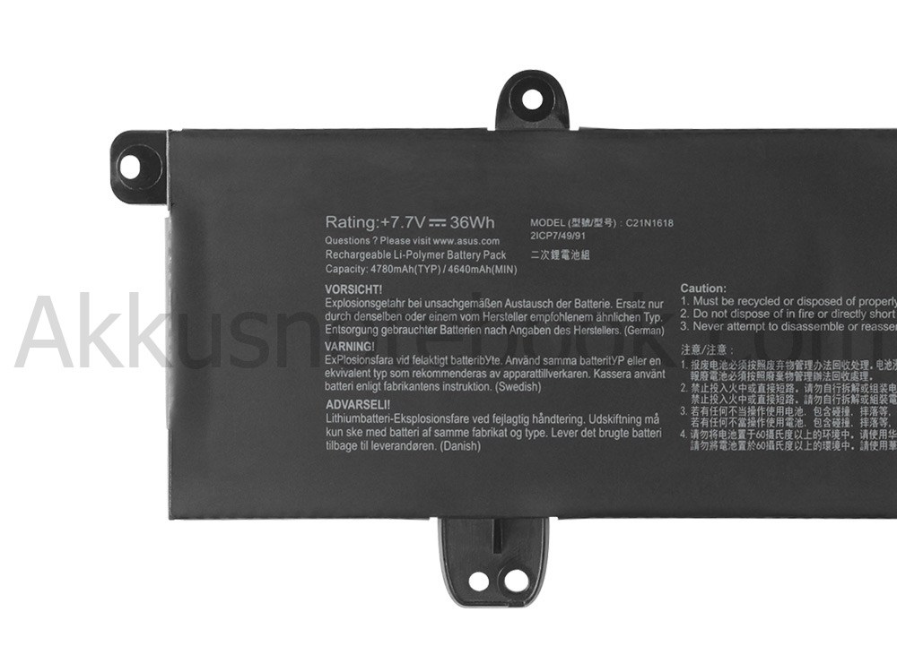 36Wh 4780mAh 2-Zellen Akku Asus VivoBook E402BA-GA035T