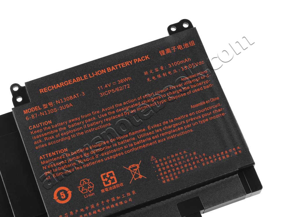 Akku Clevo N140ZU 3100mAh 36Wh