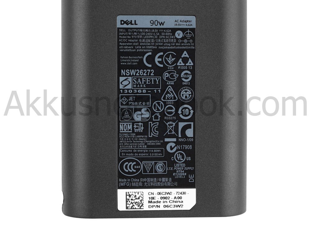 Original Dell D09S D09S001 Netzteil Ladegerät 90W