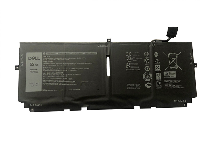 6500mAh 52Wh 4-Zellen Dell XPS 13 9300 i5 FHD Akku