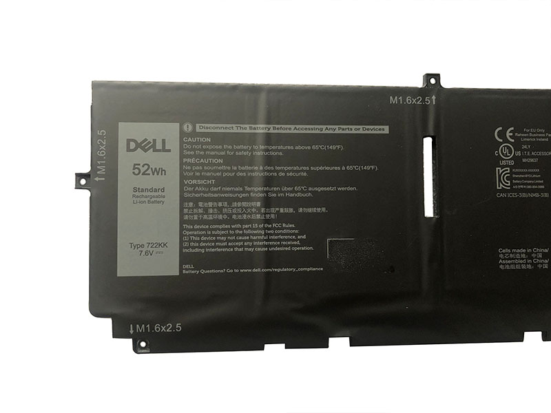 6500mAh 52Wh 4-Zellen Dell XPS 13 9300 i5 FHD Akku