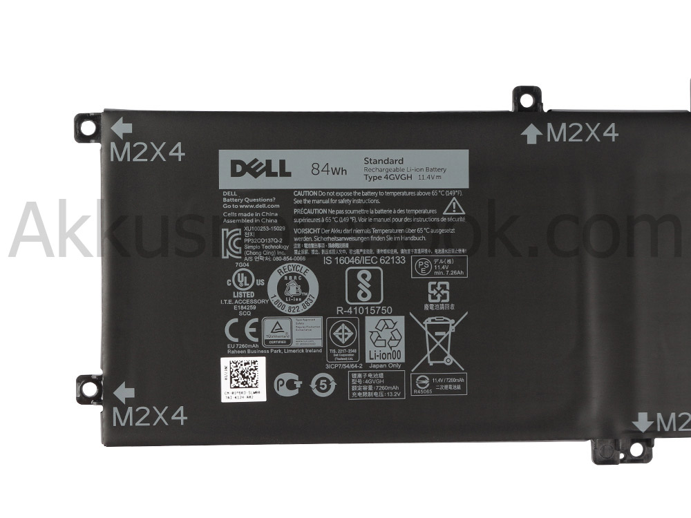 Original 7600mAh 84Whr 6-Zellen Akku Dell Precision 15 5510