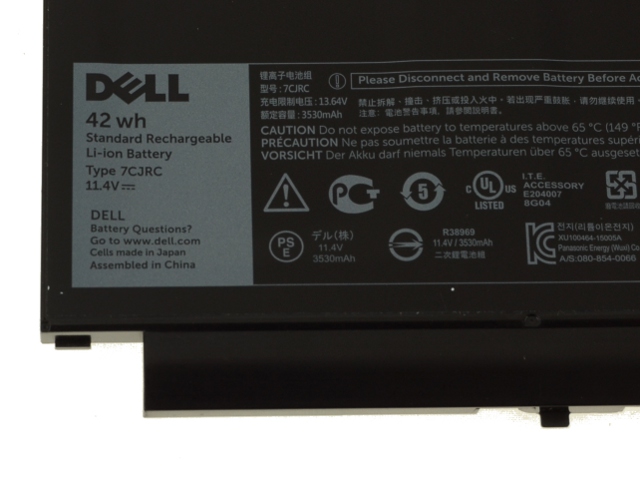 Original 3530mAh 42Wh 4 Zellen Dell Latitude E7470-WMKPF Akku