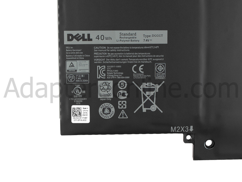 5400mAh 40Wh 6-Zellen Dell XPS11-1308T Akku