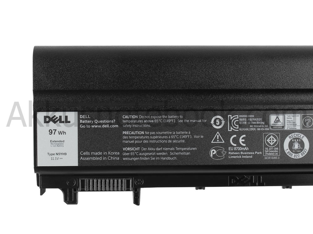 Original 8700mAh 97Wh 9-Zellen Akku Dell Latitude E5440 5440-4668