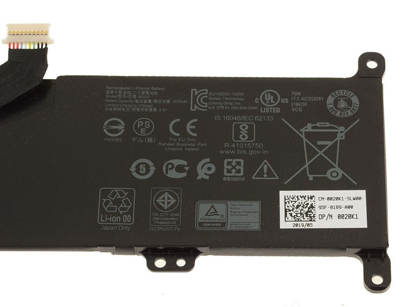 3500mAh 28Wh 2-Zellen Dell Inspiron 3195 2-in-1 P31T P31T001 Akku