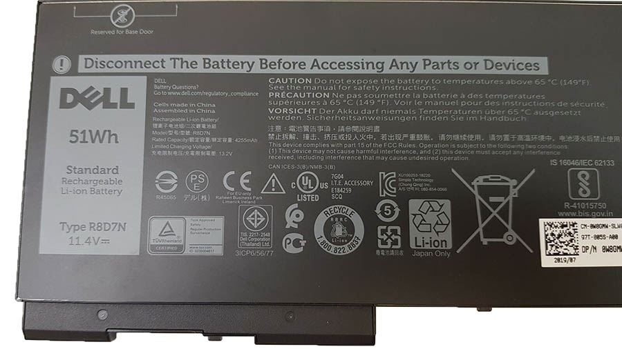 4255mAh 51Wh 2-Zellen Dell Latitude 5400 Akku