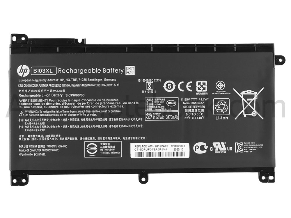 Original 3470mAh 41.7Wh Akku HP BI03XL HSTNN-UB6W HSTNN-LB7PX