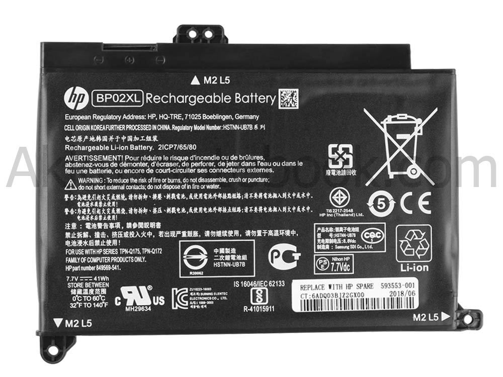 Original 41Wh Akku HP BP02XL BP02041XL 849569-421