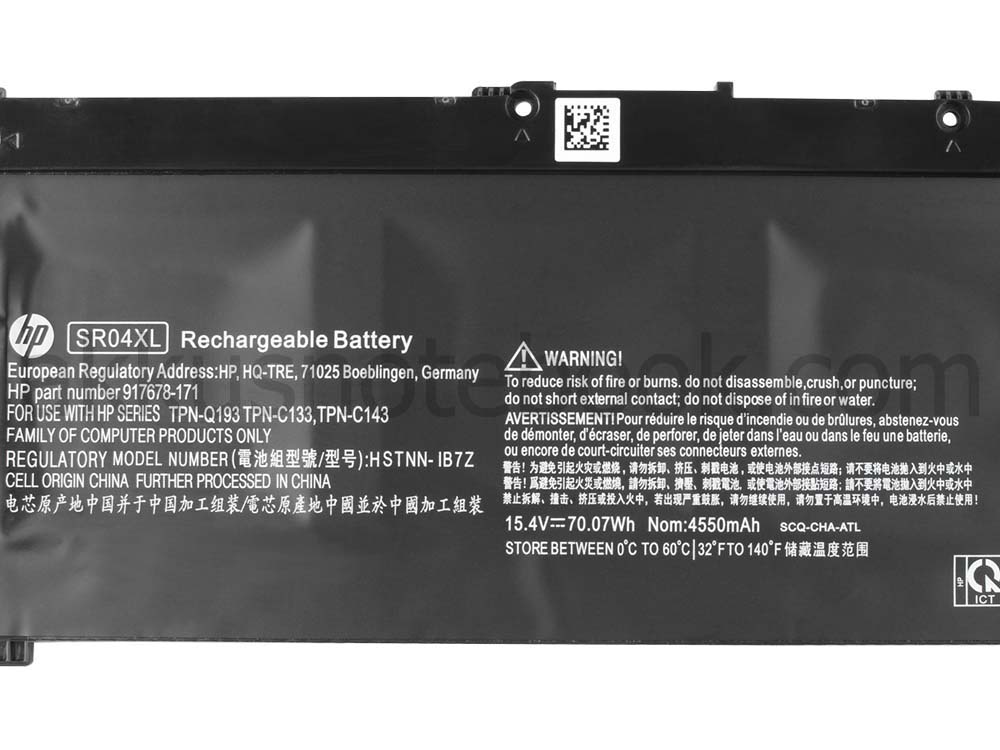 Original 4550mAh 70.07Wh Akku HP SR04XL 917678-1B1 HSTNN-IB7Z