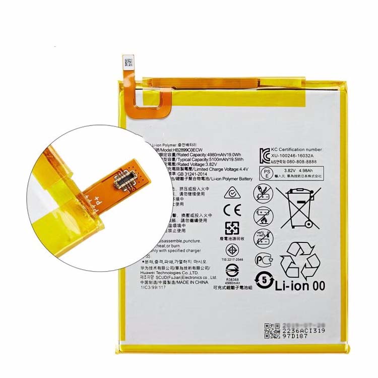 Original 4980mAh 19Wh 2-Zellen Huawei HB2899C0ECW MediaPad M3 Akku