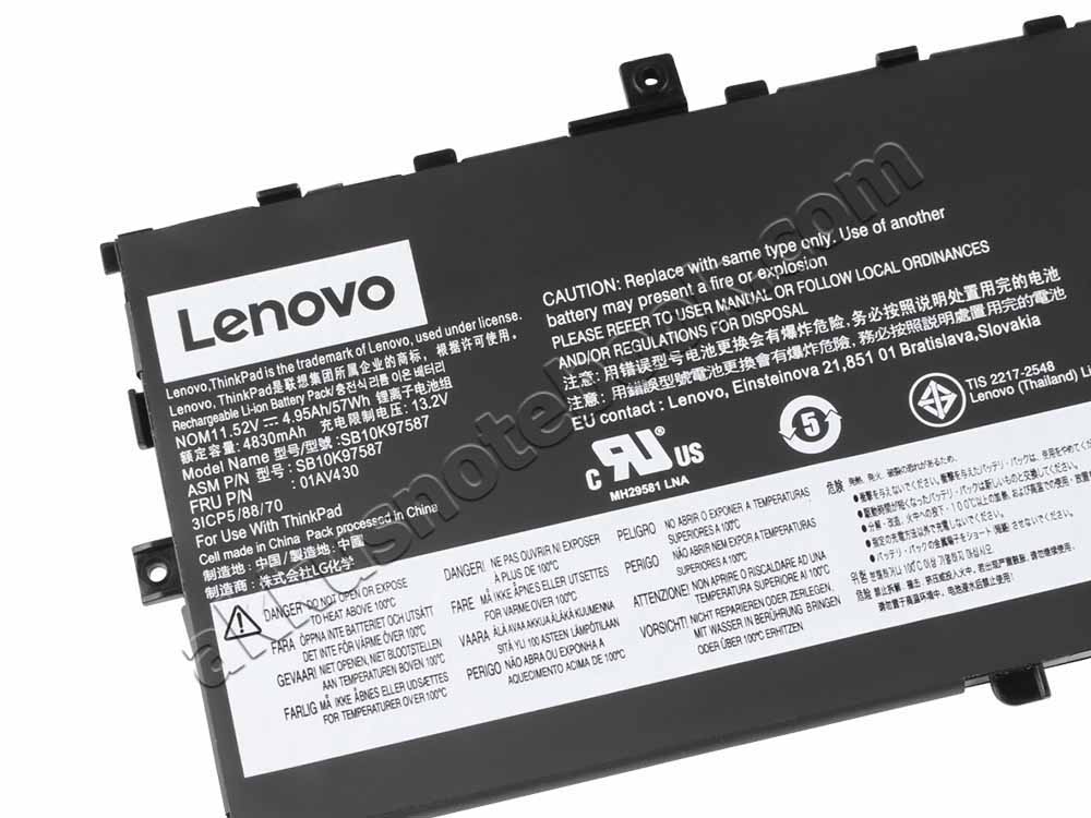 Original Lenovo ThinkPad X1 Carbon 6th Gen 20KH0039EE Akku 57Wh