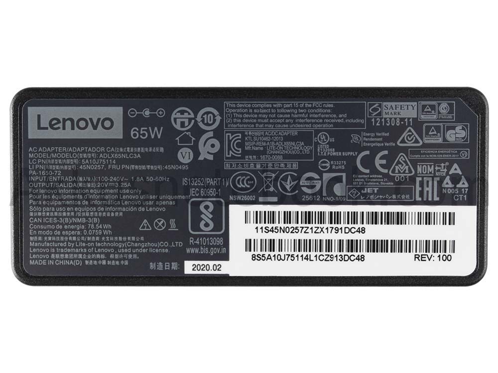 65W Lenovo ADLX65NDC3A ADLX65NLC3A Netzteil Ladegerät