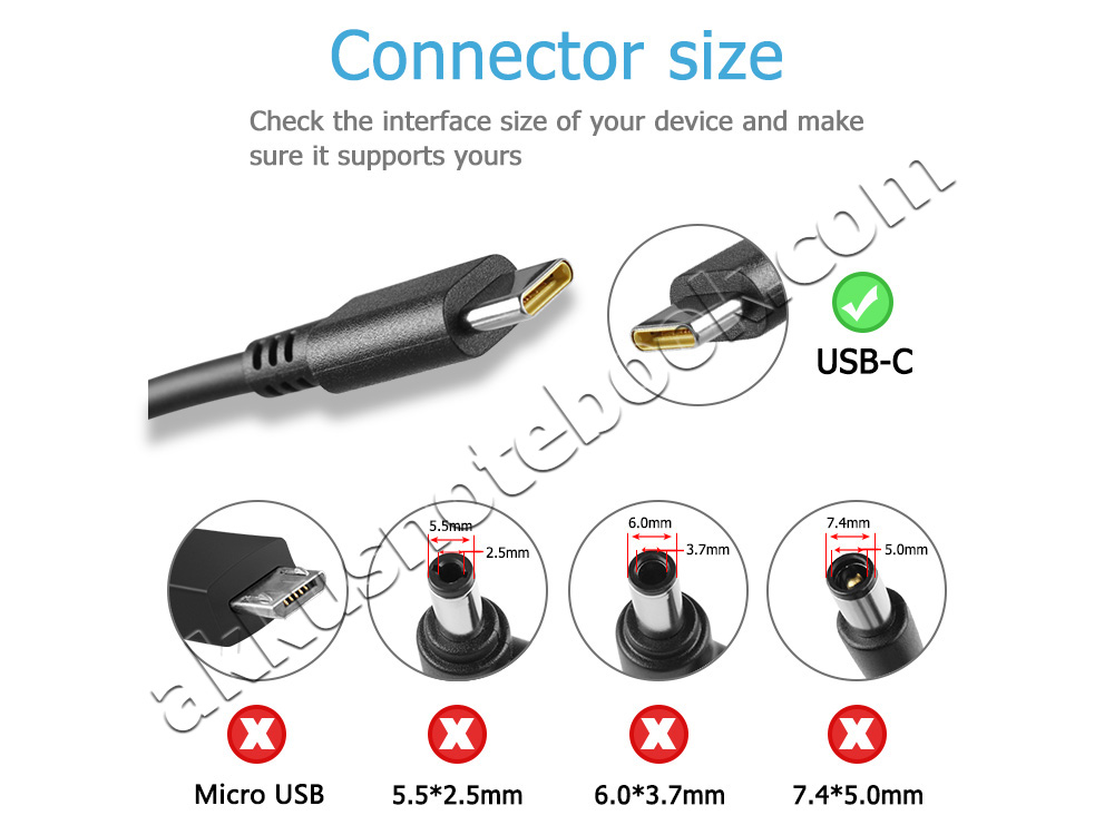 USB-C Lenovo ThinkPad X1 Carbon 7th Gen 20QD003MPB Netzteil 65W