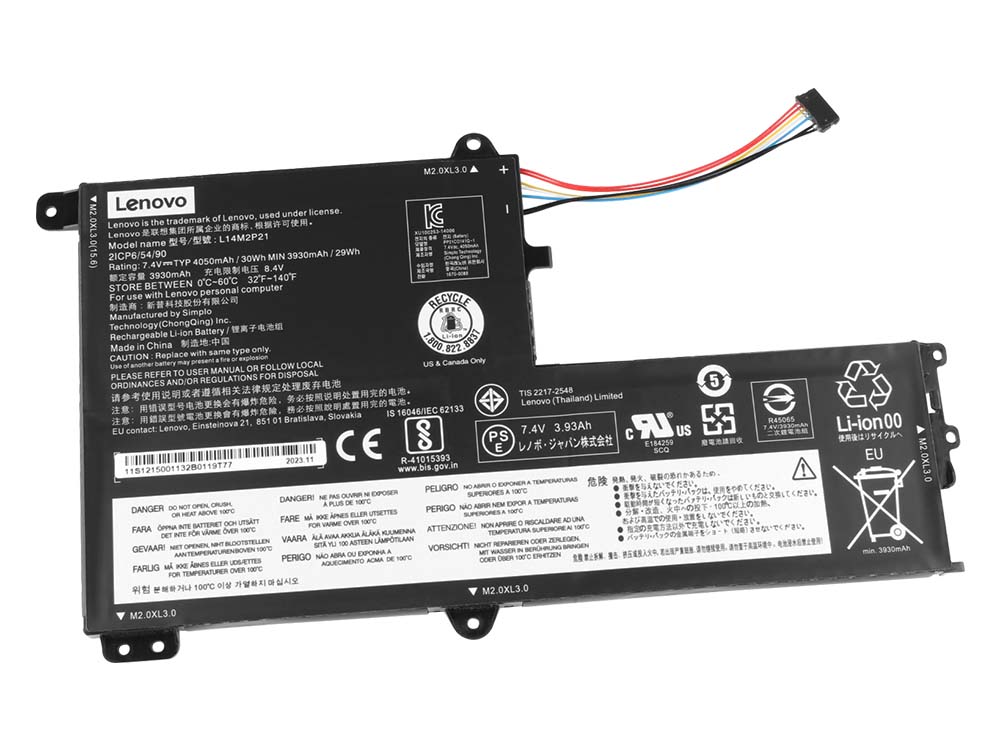 4050mAh 30Wh 2-Zellen Lenovo 5B10G78610 Akku