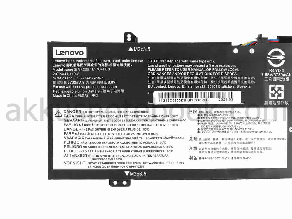 Original Lenovo Yoga 530-14IKB 81EK Akku 45Wh 5928mAh