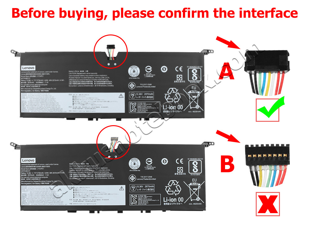 2735mAh 42Wh 4-Zellen Akku Lenovo Ideapad 730S 13