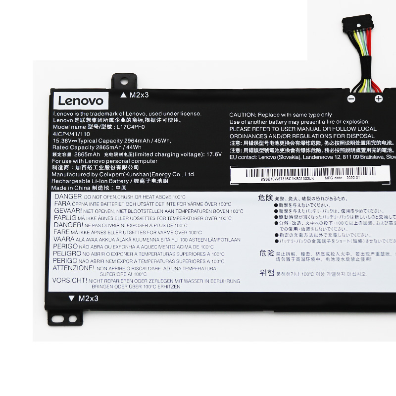 2964mAh 45Wh 4-Zellen Lenovo 5B10W67405 Akku