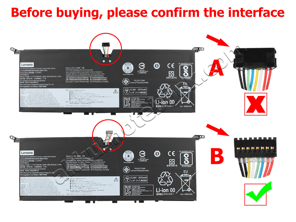 2735mAh 42Wh 4-Zellen Lenovo Yoga S730-13IWL 81J0007SAU Akku