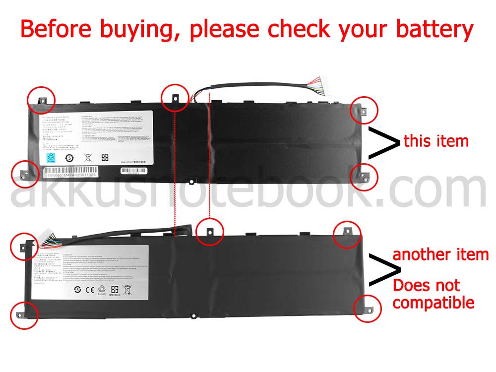 Akku MSI Creator 17 A10SF A10SGS 5280mAh 80.25Wh