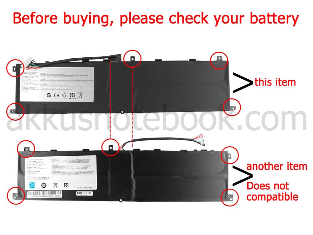 5380mAh 4-Zellen MSI BTY-M6L Akku