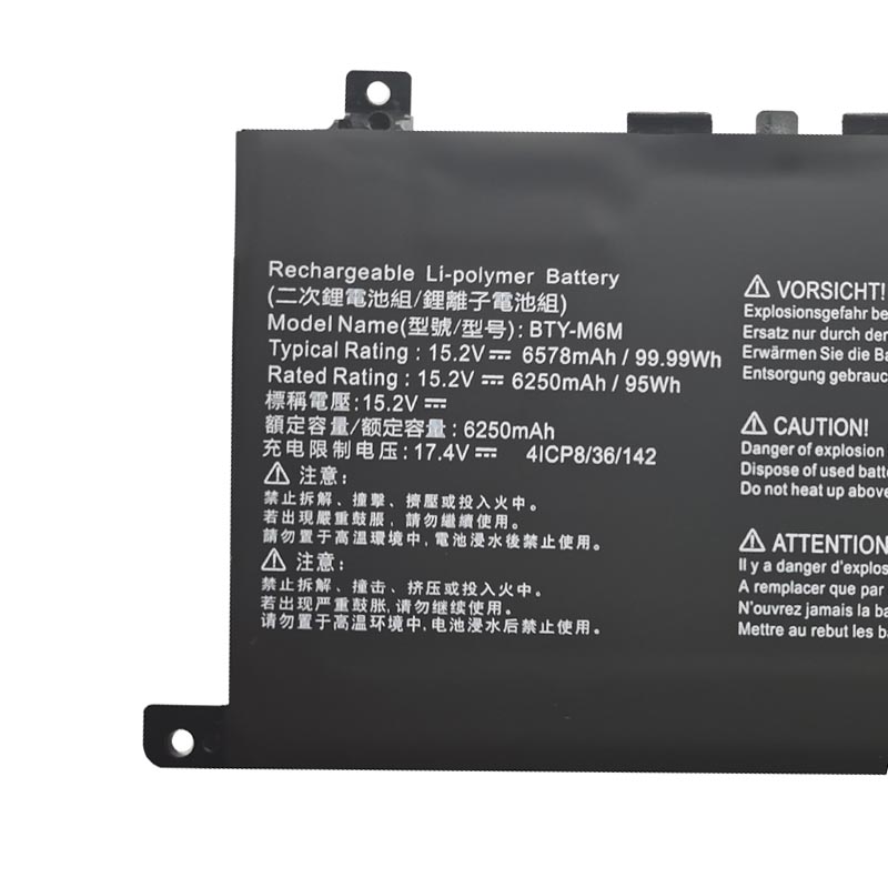 6578mAh 99.99Wh Akku MSI GE66 Dragonshield 10SFS-453FR 10SFS-460DE