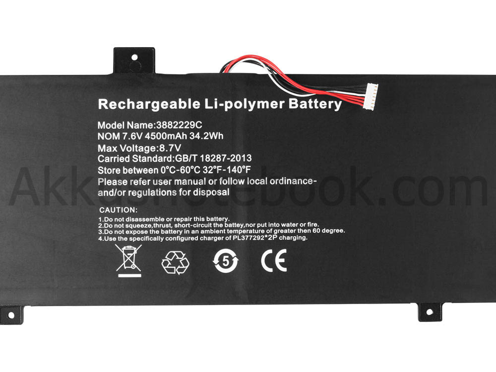 10000mAh 38Wh 2 Zellen Medion Akoya E2225T MD 60797 Akku