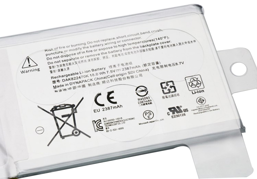 Original Akku Microsoft DAK822470K G3HTA020H 2387mAh 18Wh