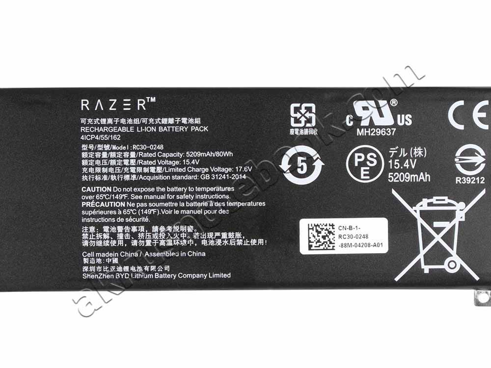 Original Akku Razer Blade 15 RZ09-0421EED3-R3U1 5209mAh 80Wh