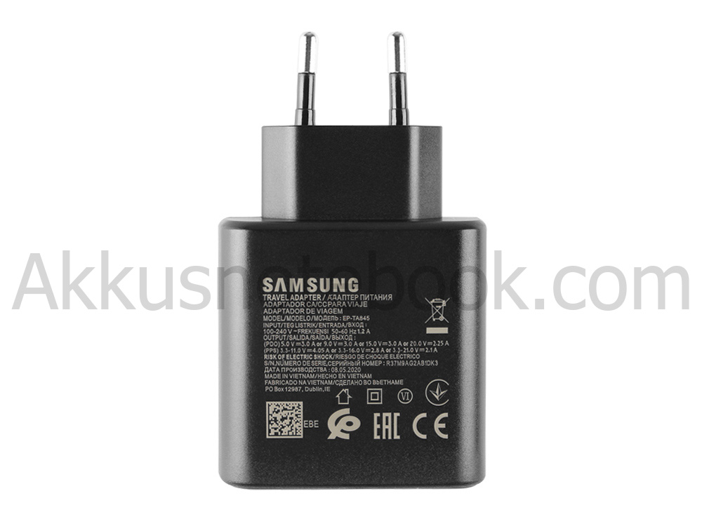 Original 45W USB-C Samsung Galaxy S20 Ultra 5G SM-G988B/DS Netzteil Ladegerät