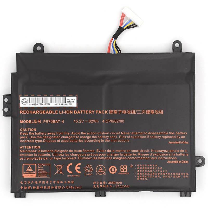 Original 3680mAh 62Wh Clevo P960EN-K P960 Akku