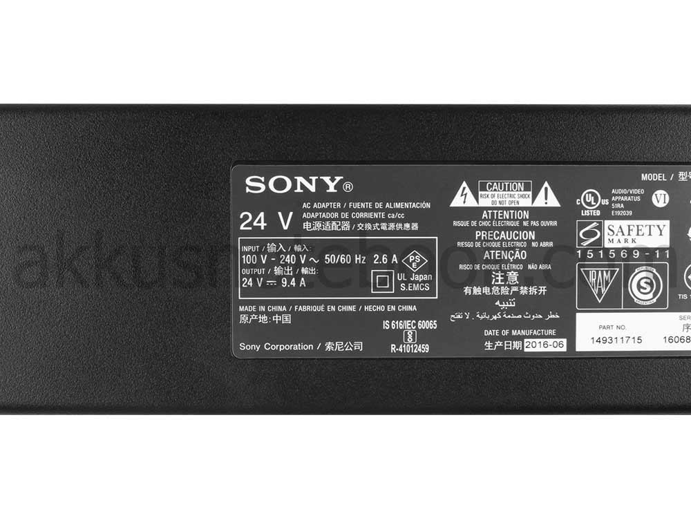 240W Netzteil Ladegerät Sony KD-65XE9005 KD65XE9005 Ladekabel