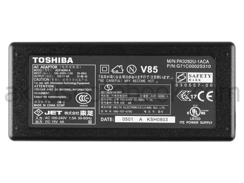 60W Toshiba Tecra A10-137 A10-13P Netzteil Ladegerät