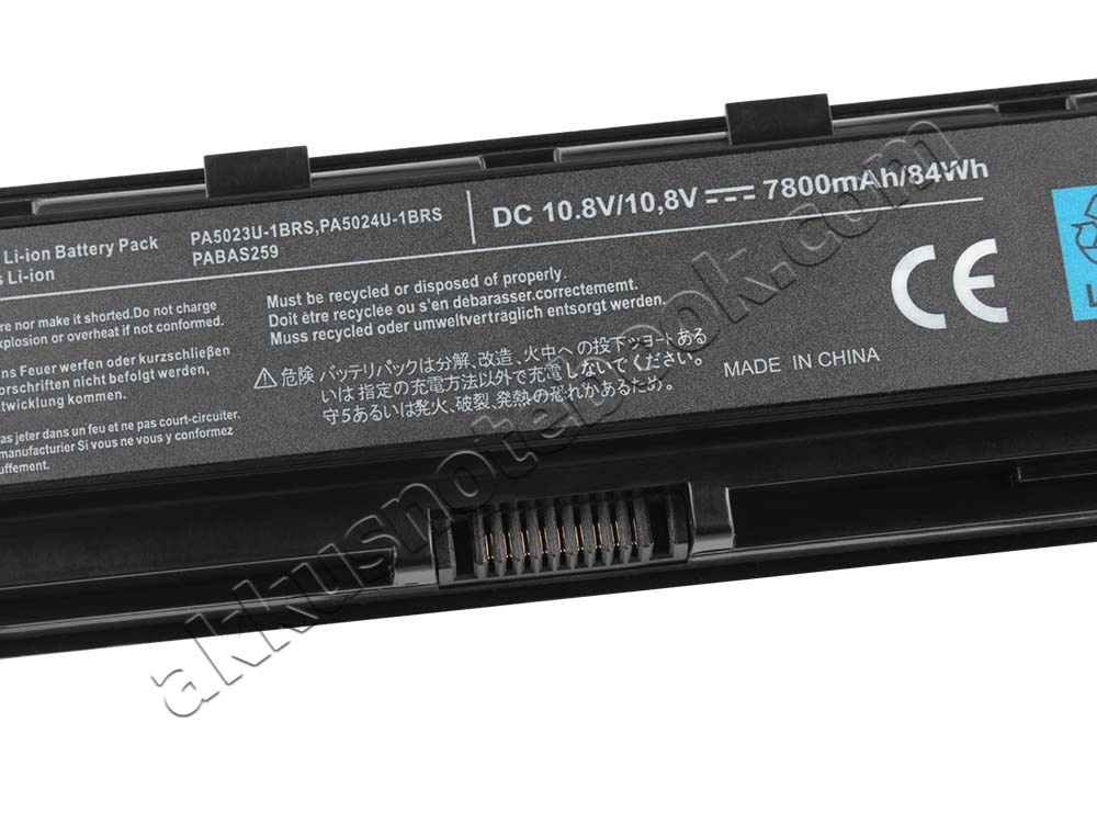 9 Zellen 7800mAh Akku Toshiba PABAS260 PABAS261 PABAS262